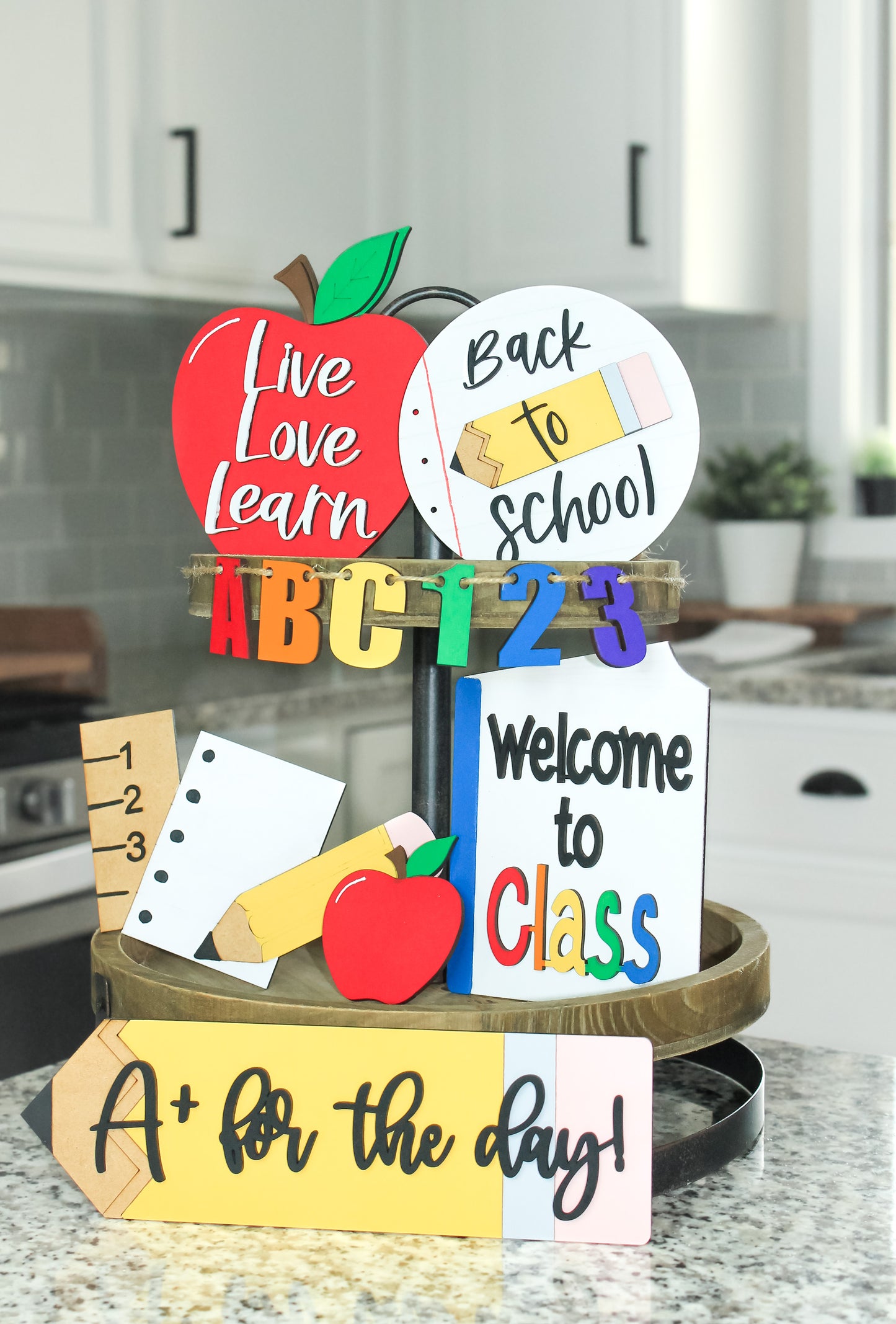 Back To School Tray Decor Set