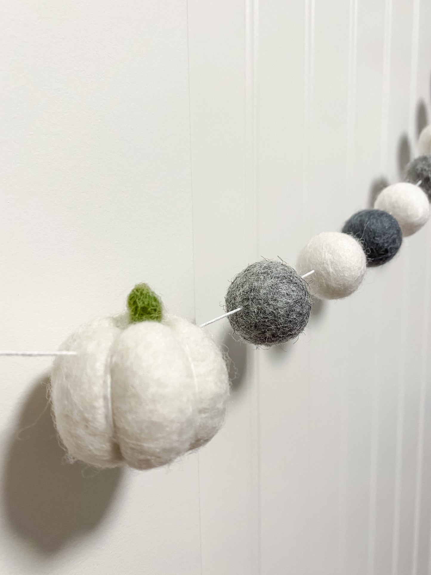 Fall Pumpkin Felt Ball Garland