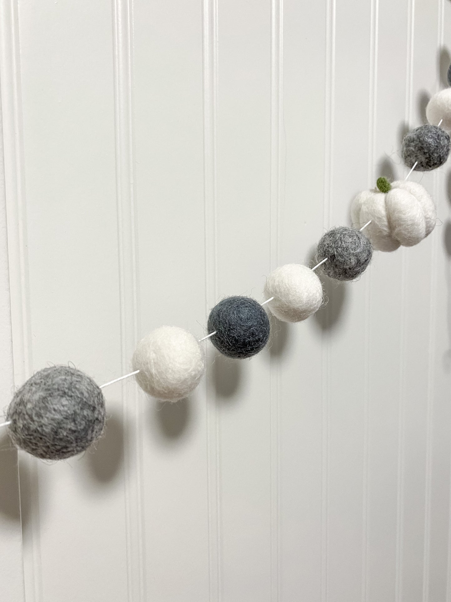 Fall Pumpkin Felt Ball Garland