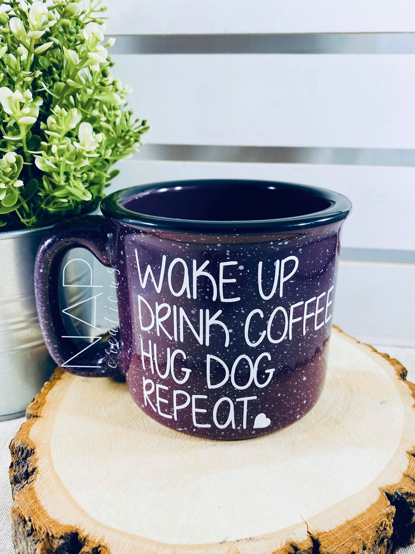 Wake Up Drink Coffee Hug Dog Repeat Campfire Mug