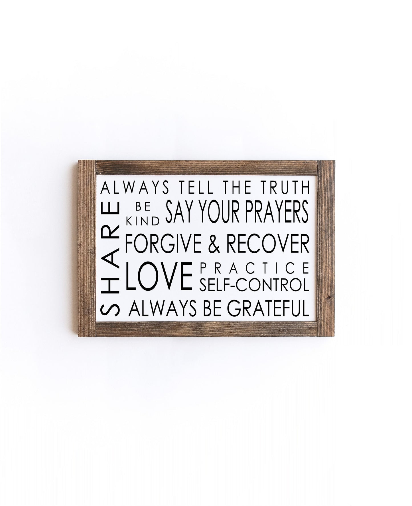 Family Rules Wood Sign