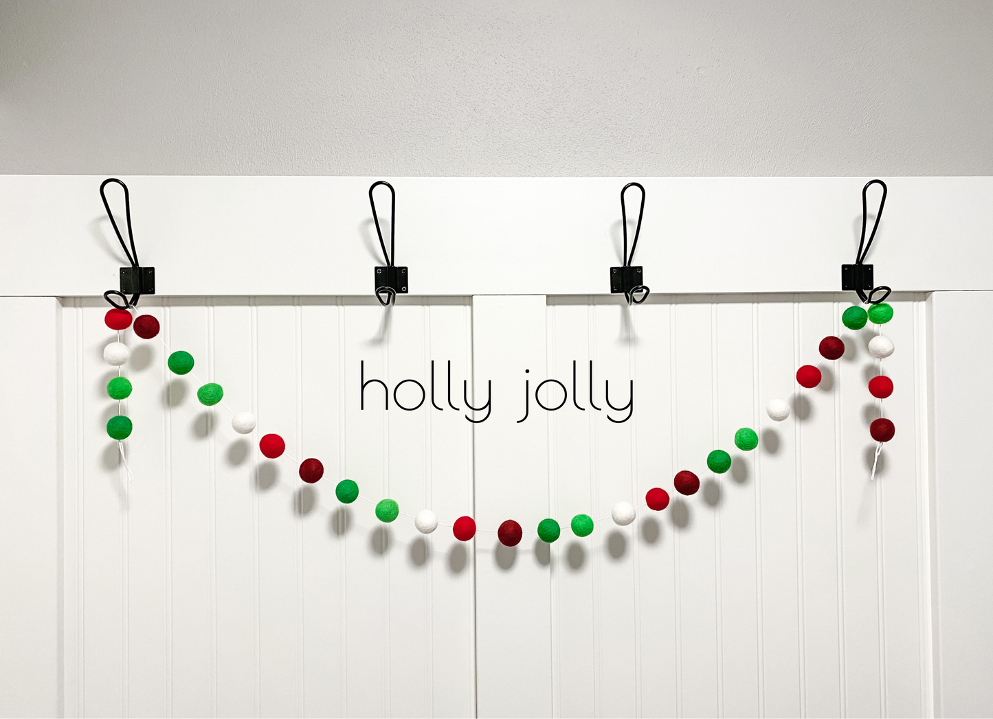 Holly Jolly Felt Ball Garland