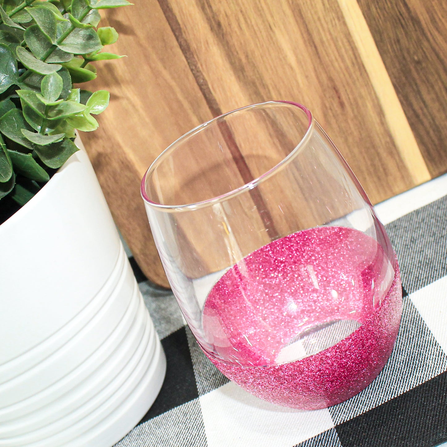 Designated Drinker Glitter Wine Glass