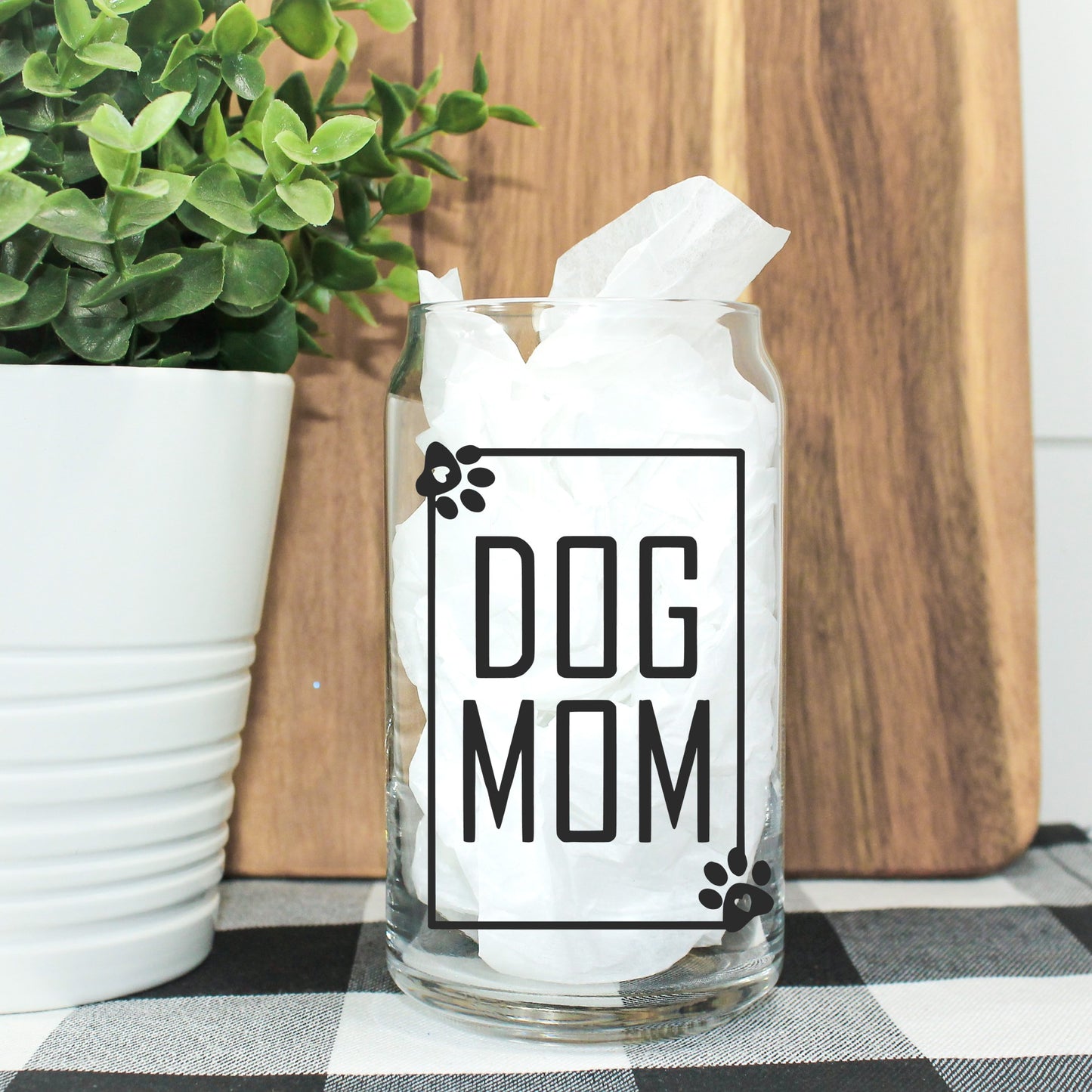 Dog Mom Can Glass Tumbler