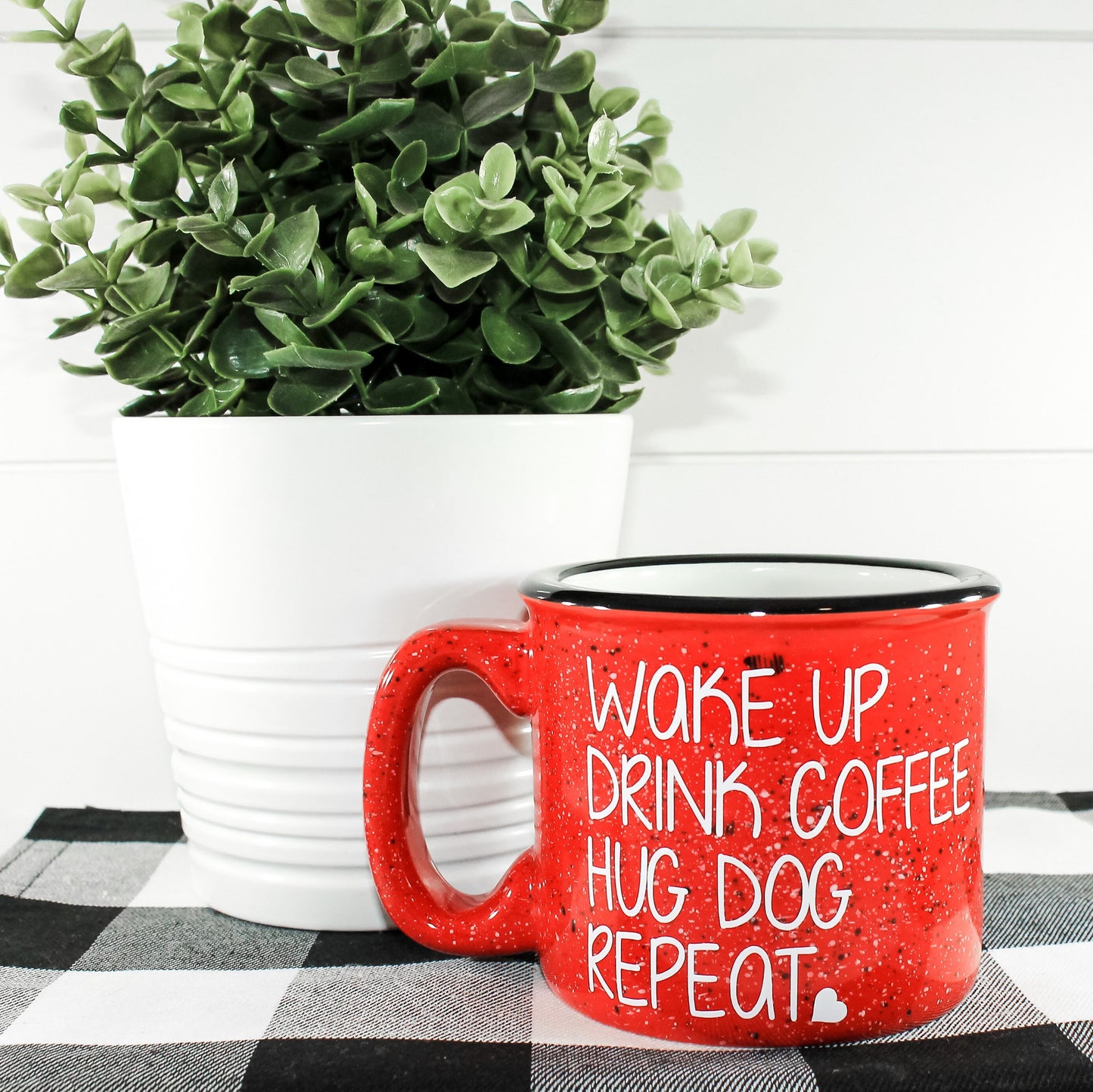 Wake Up Drink Coffee Hug Dog Repeat Campfire Mug