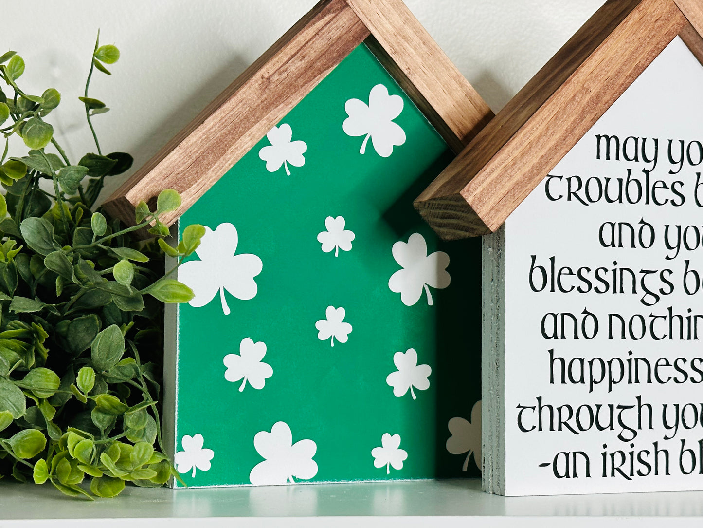Irish Blessing and Shamrock Mini Houses