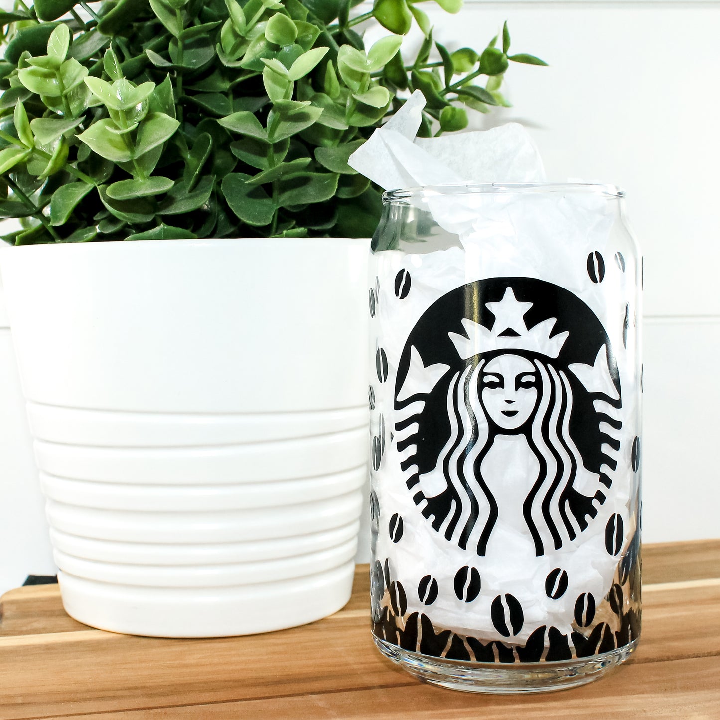 Starbucks Coffee Wrap Can Glass Tumbler