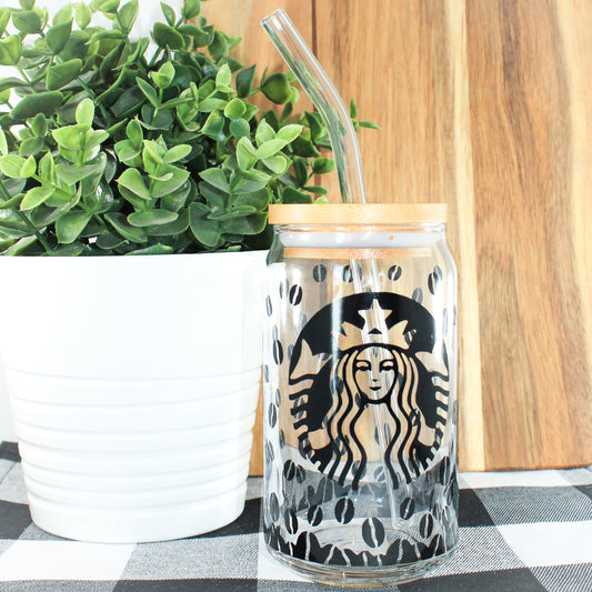Starbucks Coffee Wrap Can Glass Tumbler